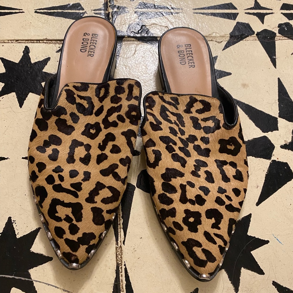 leopard print mule by bleeker and bond